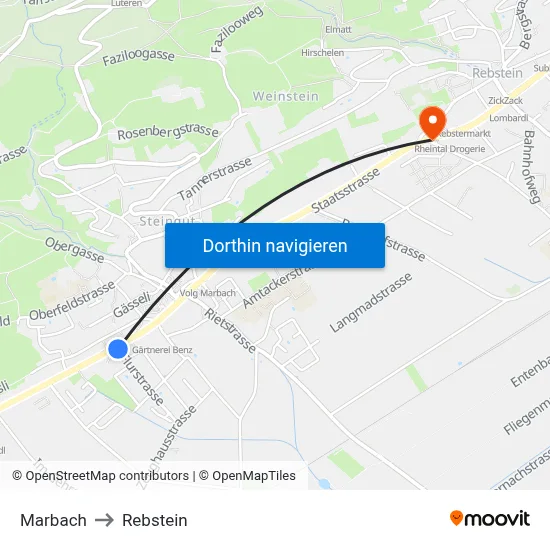 Marbach to Rebstein map