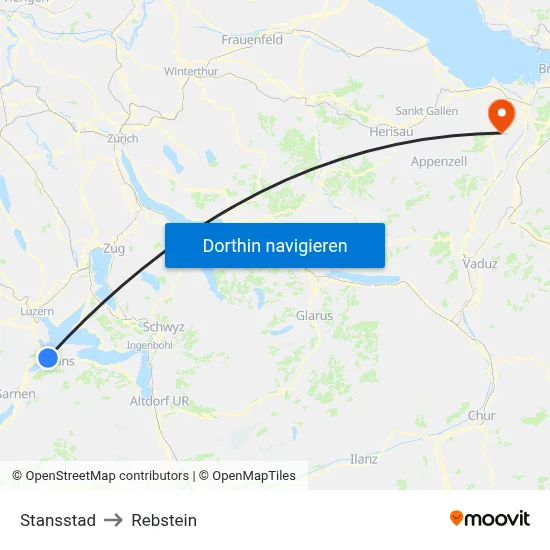 Stansstad to Rebstein map