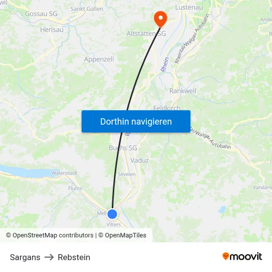 Sargans to Rebstein map