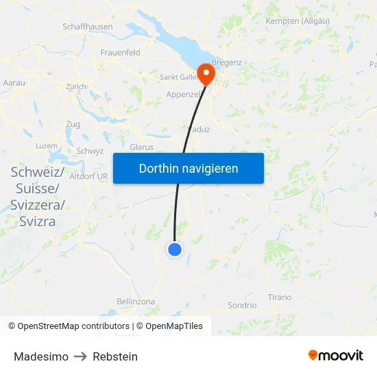 Madesimo to Rebstein map
