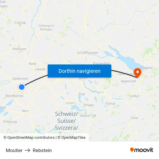 Moutier to Rebstein map