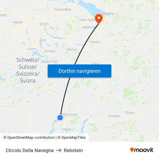 Circolo Della Navegna to Rebstein map