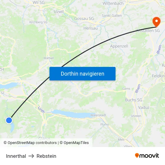 Innerthal to Rebstein map