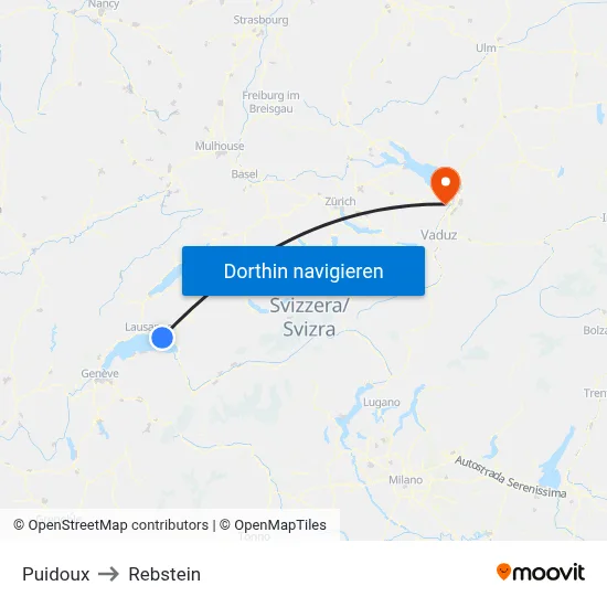 Puidoux to Rebstein map