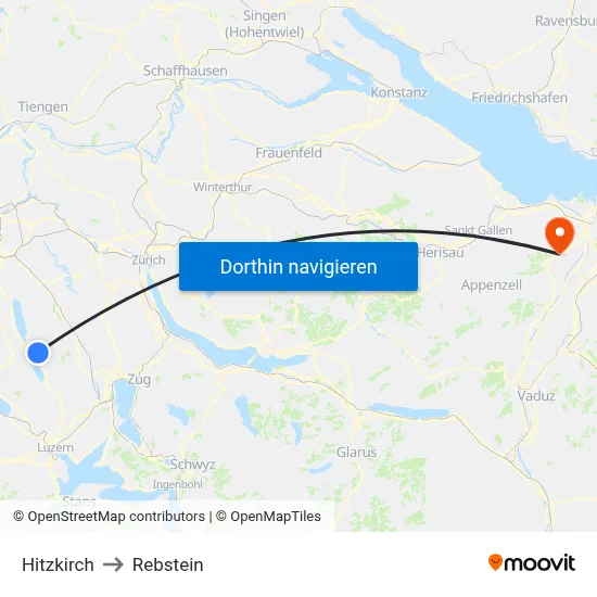Hitzkirch to Rebstein map