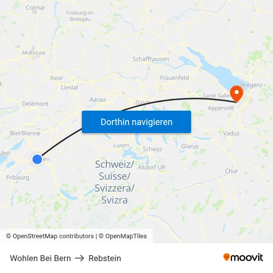 Wohlen Bei Bern to Rebstein map