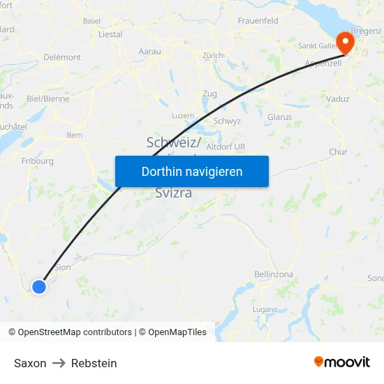 Saxon to Rebstein map