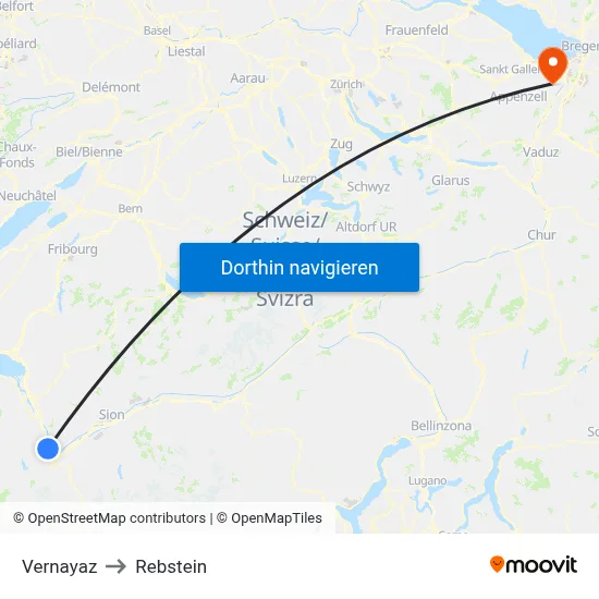 Vernayaz to Rebstein map