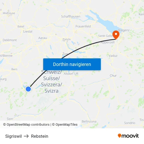 Sigriswil to Rebstein map
