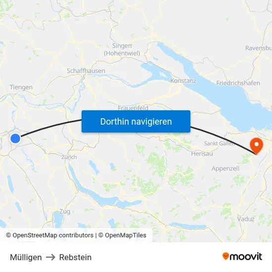 Mülligen to Rebstein map