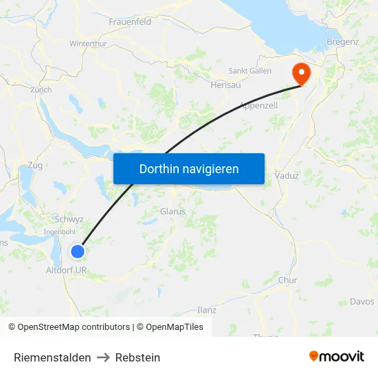 Riemenstalden to Rebstein map