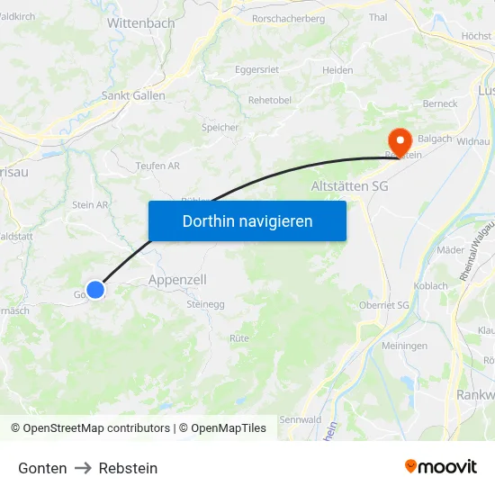 Gonten to Rebstein map