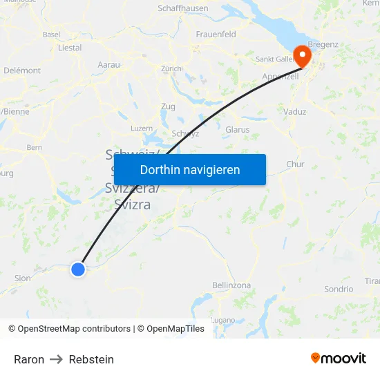 Raron to Rebstein map