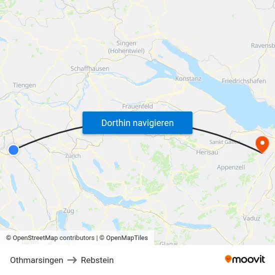 Othmarsingen to Rebstein map