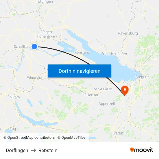 Dörflingen to Rebstein map