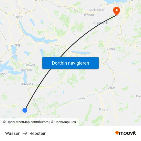 Wassen to Rebstein map