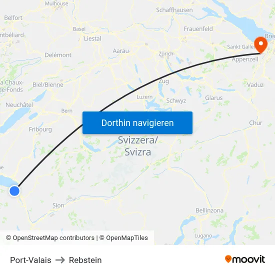 Port-Valais to Rebstein map