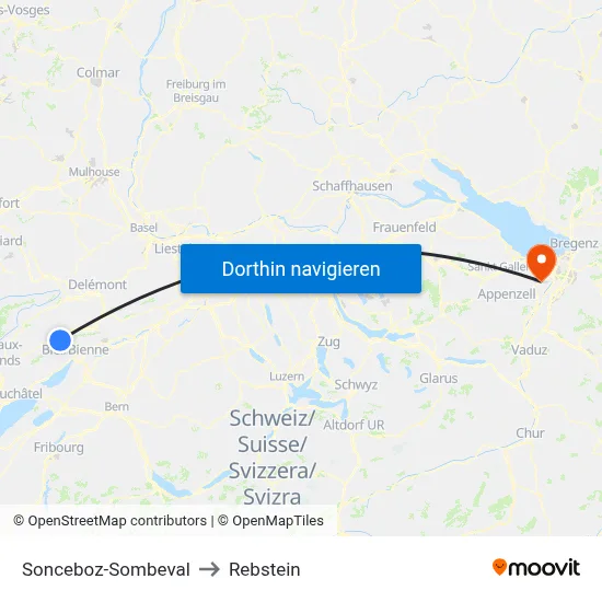 Sonceboz-Sombeval to Rebstein map