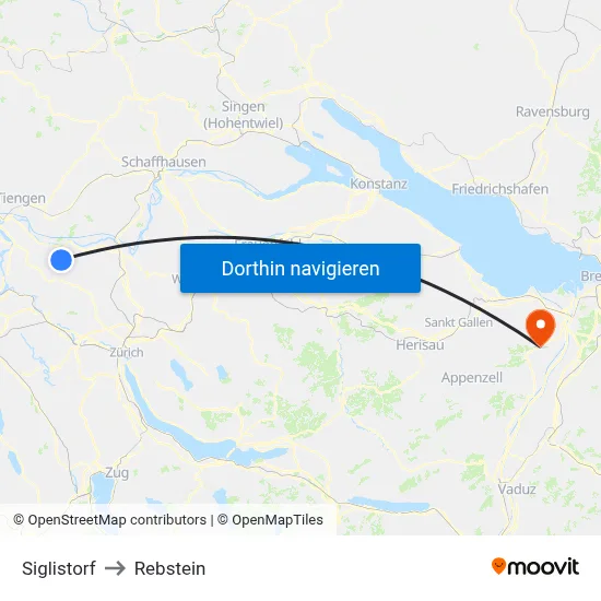 Siglistorf to Rebstein map