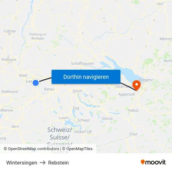 Wintersingen to Rebstein map