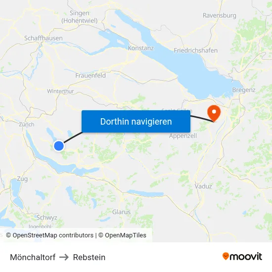 Mönchaltorf to Rebstein map