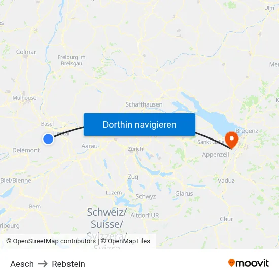 Aesch to Rebstein map