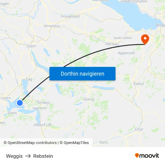 Weggis to Rebstein map