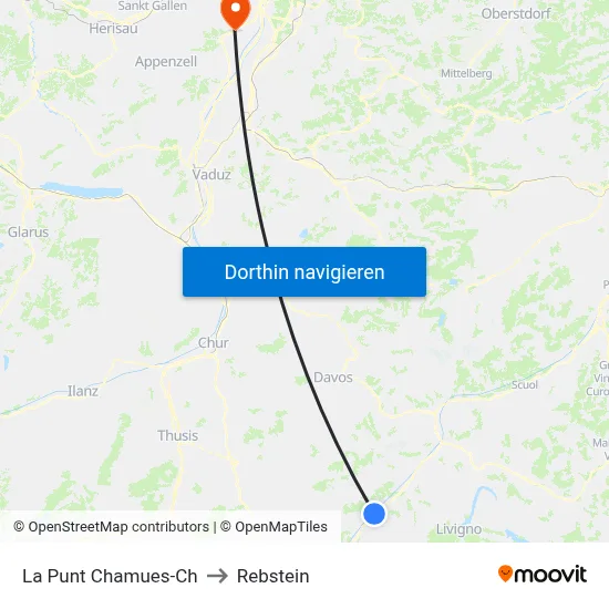 La Punt Chamues-Ch to Rebstein map