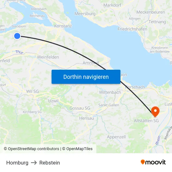 Homburg to Rebstein map