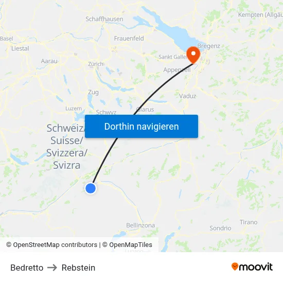 Bedretto to Rebstein map