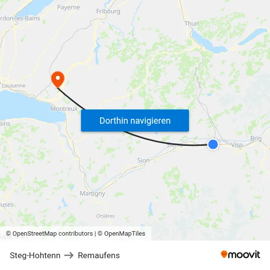 Steg-Hohtenn to Remaufens map