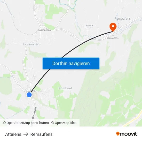 Attalens to Remaufens map