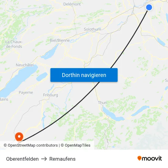 Oberentfelden to Remaufens map