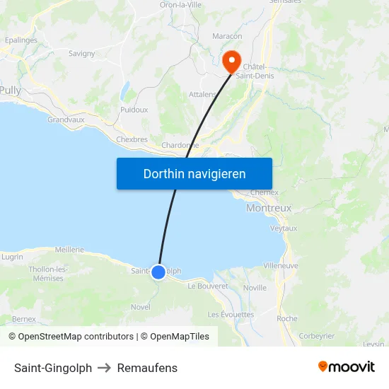 Saint-Gingolph to Remaufens map