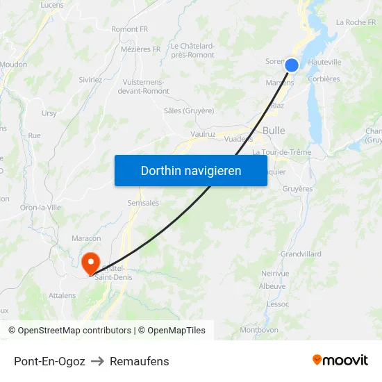 Pont-En-Ogoz to Remaufens map