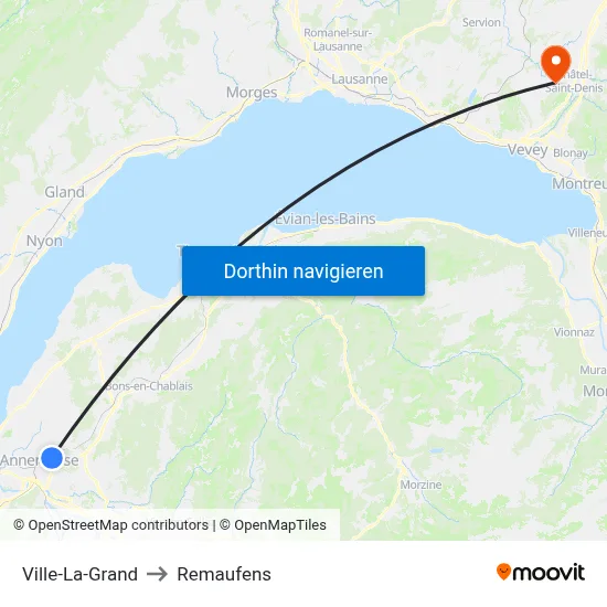 Ville-La-Grand to Remaufens map