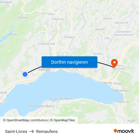 Saint-Livres to Remaufens map