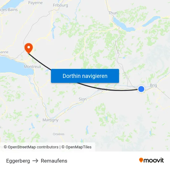 Eggerberg to Remaufens map