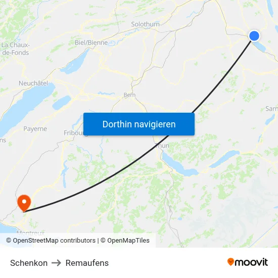 Schenkon to Remaufens map