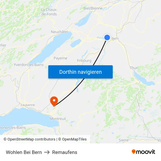 Wohlen Bei Bern to Remaufens map
