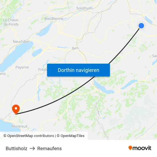 Buttisholz to Remaufens map