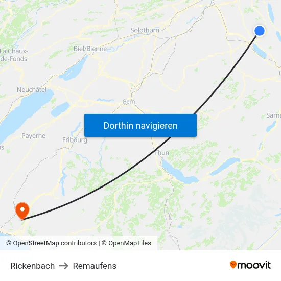 Rickenbach to Remaufens map