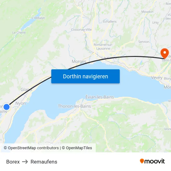 Borex to Remaufens map