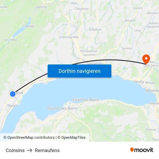 Coinsins to Remaufens map