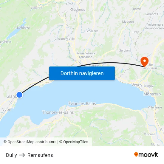 Dully to Remaufens map