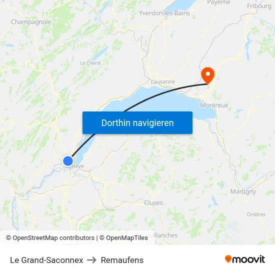 Le Grand-Saconnex to Remaufens map