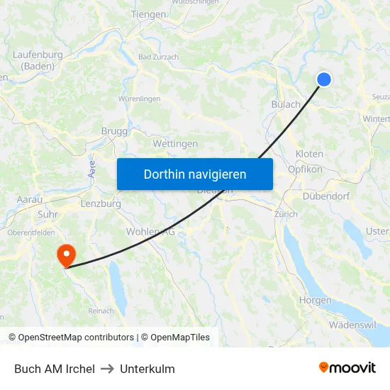 Buch AM Irchel to Unterkulm map