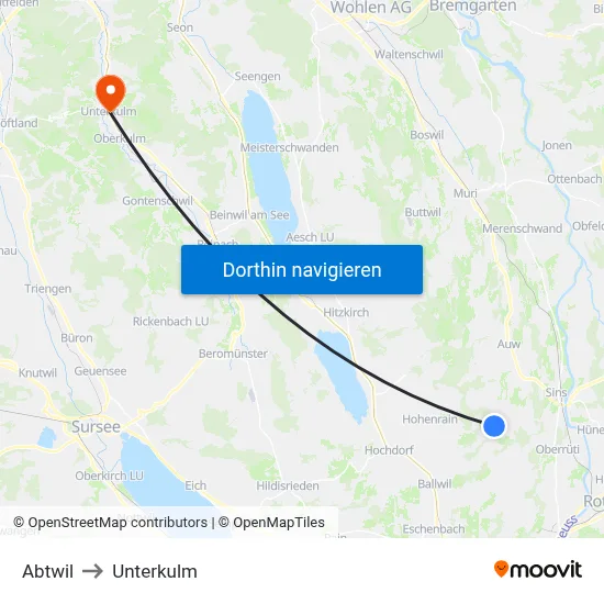 Abtwil to Unterkulm map