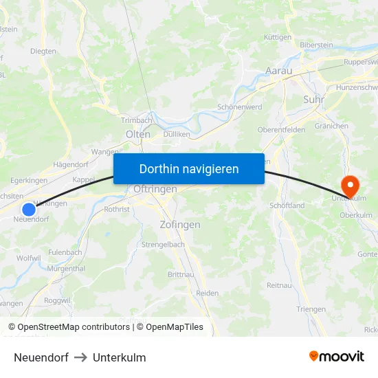 Neuendorf to Unterkulm map