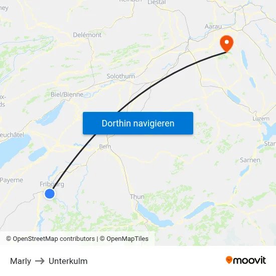 Marly to Unterkulm map